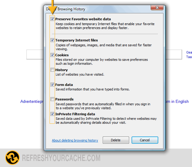how to disable cache in internet explorer 9